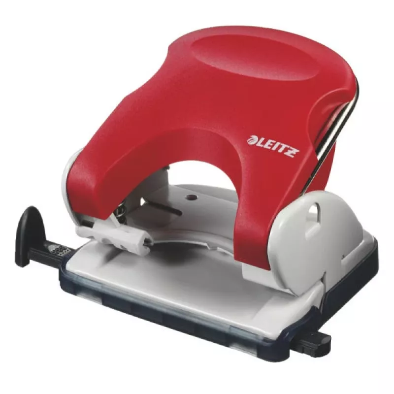 Leitz Hole Punch 5005 NeXXt, 2 skylės 25 lapams, 25 lapai, raudonas, plastikinis, 8 cm, 5,5 mm, A5