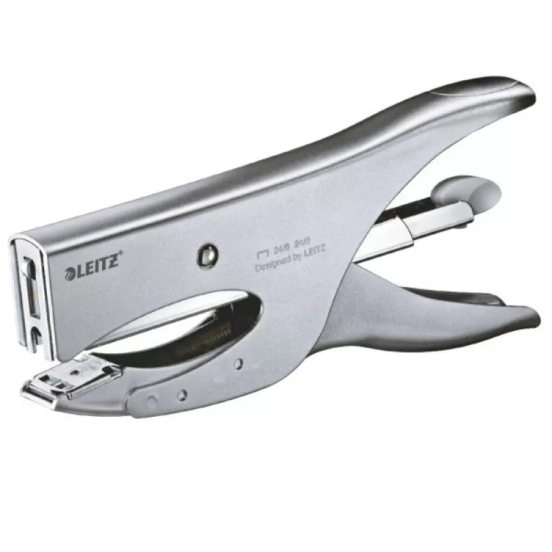 Leitz Plier 5549, 40 lapų galinis įdėklas, 40 lapų, sidabrinės, 24/8, 7 cm, galinis, 150 segtukų