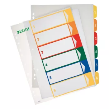 Leitz PC spausdinamas skirtukas, PP, itin platus, skaitmeninis skirtukas, polipropilenas (PP), mėlyna, žalia, oranžinė, raudona, geltona, 245 mm, 2 mm, 305 mm