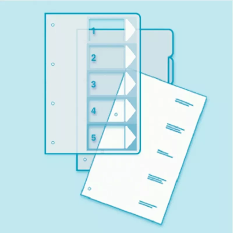 Leitz PC spausdinamas skirtukas, PP, itin platus, skaitmeninis skirtukas, polipropilenas (PP), mėlyna, žalia, oranžinė, raudona, geltona, 245 mm, 2 mm, 305 mm