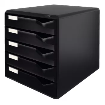 Leitz Post rinkinys, juoda, A4, A5, A6, vertikalus, 5 stalčiai, vokas, aplankas, laiškas, raštelis, 3,65 kg