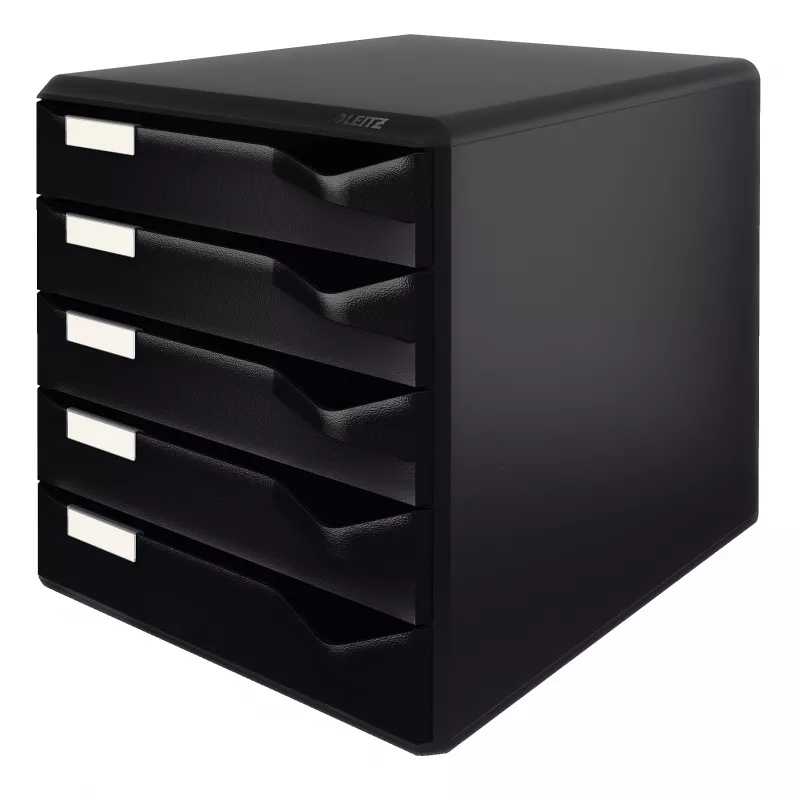 Leitz Post rinkinys, juoda, A4, A5, A6, vertikalus, 5 stalčiai, vokas, aplankas, laiškas, raštelis, 3,65 kg
