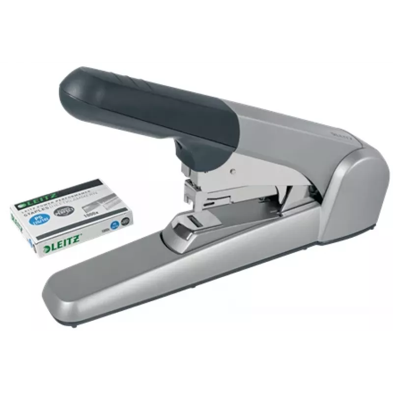 Leitz Heavy Duty Flat Clinch segiklis, 60 lapų, Pilka, Šviesiai pilka, Standartinis užlenkimas, 25/10, 6 cm, 110 sąsagėlių
