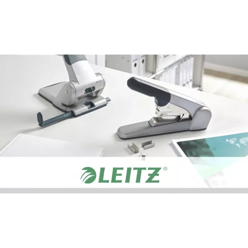 Leitz Heavy Duty Flat Clinch segiklis, 60 lapų, Pilka, Šviesiai pilka, Standartinis užlenkimas, 25/10, 6 cm, 110 sąsagėlių