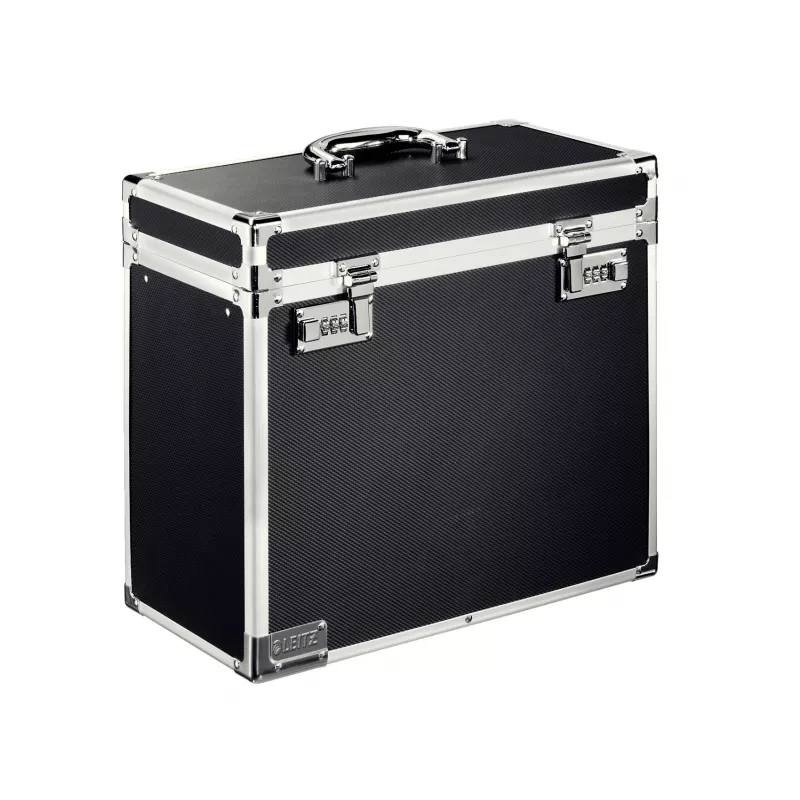 Leitz Mobile Filing Case Lockable A4, juoda, chromuota, plastikinė, kombinuota spyna, 15 l, 366 mm, 165 mm
