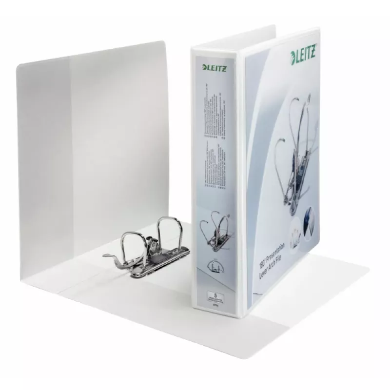 Leitz Panorama LAF 180° PP A4+/50 mm, A4, plastikinis, baltas, 350 lapų, 5 cm, 5 cm