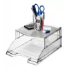 Leitz Letter tray riser Plus Universal, Plastic, Pilka, Translucent, 254 mm, 265 mm, 70 mm, 200 g