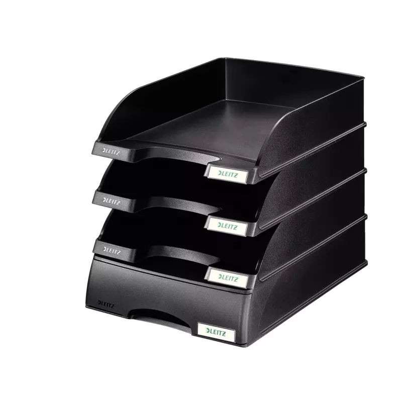 Leitz Letter tray Plus, plastikinis, juodas, A4, 242 x 330 x 60 mm, 255 mm, 357 mm
