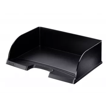 Leitz Letter tray Plus Landscape Jumbo, plastikinis, juodas, tinka laikyti: vokams, laiškams, užrašams, popieriui, vidiniai matmenys (P x G x A): 350 x 103 x 273 mm, matmenys (PxGxA): 363 x 273 x 103 mm, svoris: 400 g