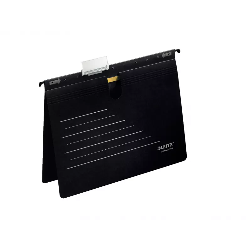Leitz pakabinamas segtuvas Alpha Active FSC®, A4, juodas, kartonas, 225 g/m², FSC, DIN 821, 348 mm