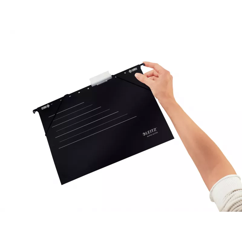 Leitz pakabinamas segtuvas Alpha Active FSC®, A4, juodas, kartonas, 348 mm, 260 mm, 90 g
