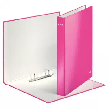 Leitz Ringbinder WOW Laminuotas A4+ 2DR/25mm, A4, Kartonas, Rožinė, Balta, 250 lapų, 80 g/m²