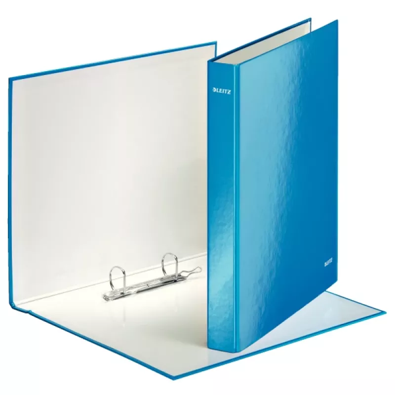 Leitz Ringbinder WOW Laminuotas A4+ 2DR/25mm, A4, Kartonas, Mėlynas, Baltas, 250 lapų, 80 g/m²