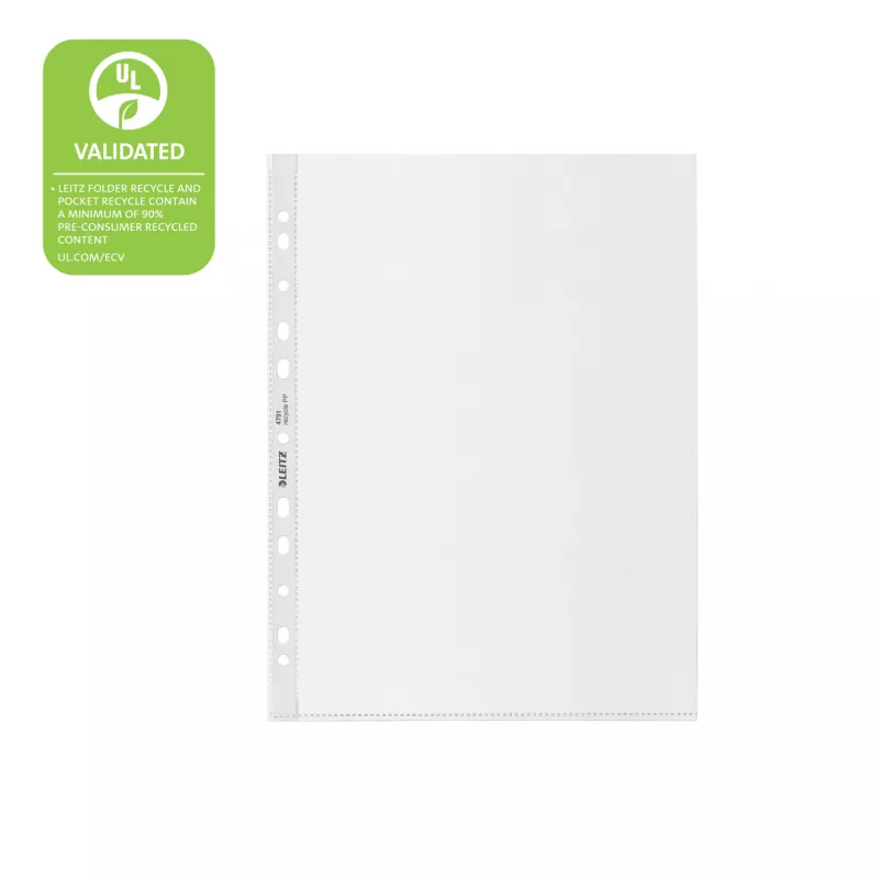 Leitz Recycle A4 kišenė, 210 x 297 mm (A4), permatoma, polipropilenas (PP), portretinė orientacija, 0,1 mm, 230 mm