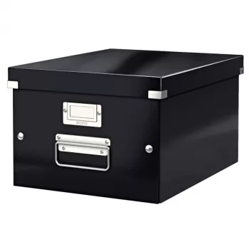 Leitz Click & Store WOW vidutinė saugojimo dėžė, juoda, kartonas, 16,7 l, 265 x 335 x 188 mm, 900 g, 1 vnt.