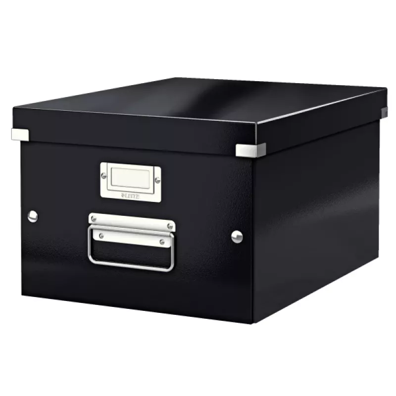 Leitz Click & Store WOW vidutinė saugojimo dėžė, juoda, kartonas, 16,7 l, 265 x 335 x 188 mm, 900 g, 1 vnt.