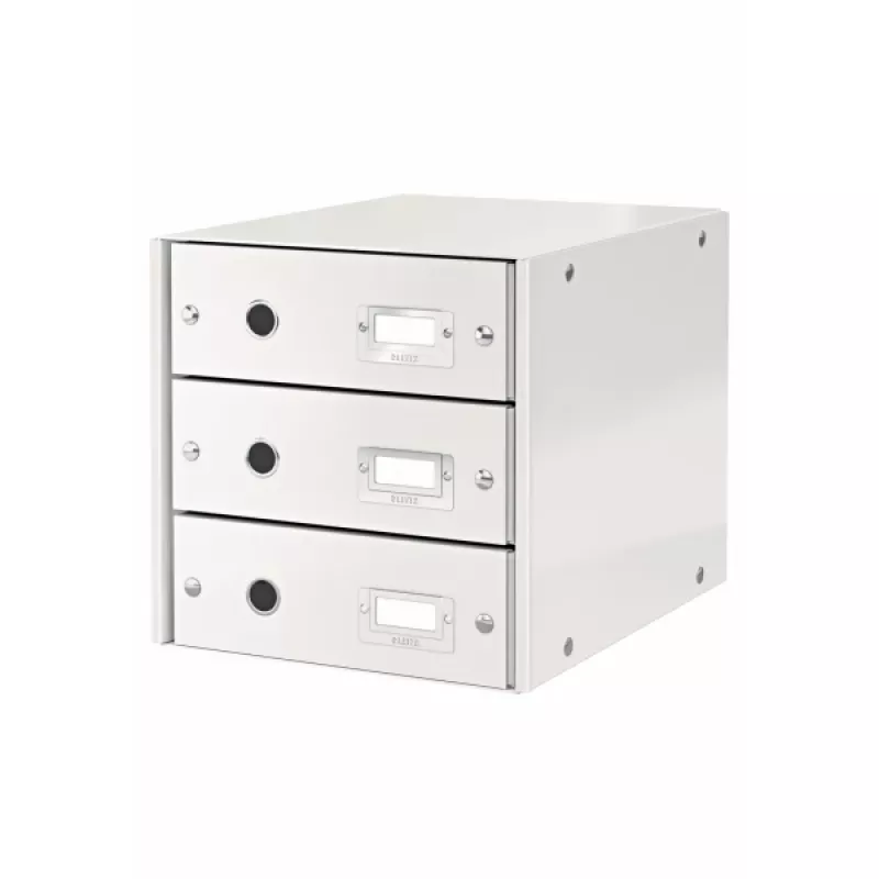 Leitz Click & Store WOW stalčių spintelė (3 stalčiai), balta, kartonas, 286 mm, 282 mm, 330 x 251 x 59 mm, 2,21 kg