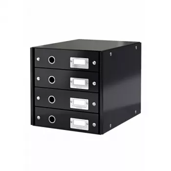 Leitz Click & Store WOW Drawer Cabinet (4 stalčiai), juoda, kartonas, 286 mm, 282 mm, 358 mm, 2.49 kg