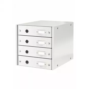 Leitz Click & Store WOW stalčių spintelė (4 stalčiai), Balta, Kartonas, 286 mm, 282 mm, 330 x 251 x 59 mm, 2.49 kg