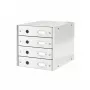 Leitz Click & Store WOW stalčių spintelė (4 stalčiai), Balta, Kartonas, 286 mm, 282 mm, 330 x 251 x 59 mm, 2.49 kg