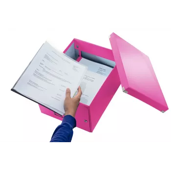 Leitz Click & Store WOW vidutinė saugojimo dėžė, rožinė, kartonas, 16,7 L, 281 mm, 200 mm, 265 x 335 x 188 mm