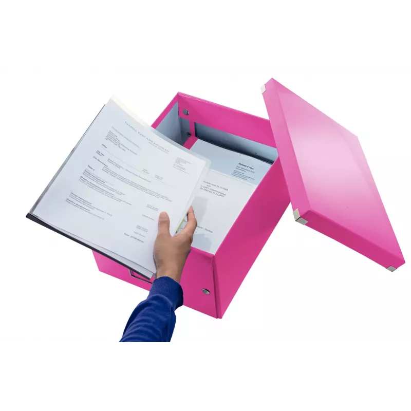Leitz Click & Store WOW vidutinė saugojimo dėžė, rožinė, kartonas, 16,7 L, 281 mm, 200 mm, 265 x 335 x 188 mm