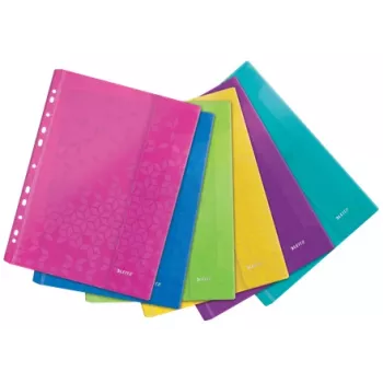 Leitz kišenė su atvartu WOW A4 PP asorti, A4, Įvairių spalvų, Polipropilenas (PP), 0,2 mm, 235 mm, 4 mm