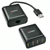 Lindy 60 m 4 prievadų USB 2.0 Cat.6 prailgintuvas, USB 2.0, RJ-45, USB 2.0, juodas, metalinis, 52 mm, 60 mm