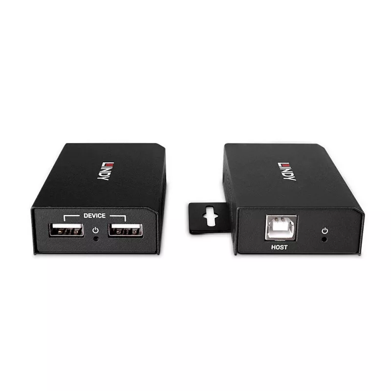 Lindy 100m 2 prievadų USB 2.0 Cat.6 plėtiklis, AV siųstuvas ir imtuvas, 100 m, laidinis, juodas