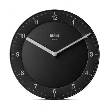 Braun BC 06 B kvarcinis sieninis laikrodis analoginis juodas kvarcinis laikrodis apskritimas juodas