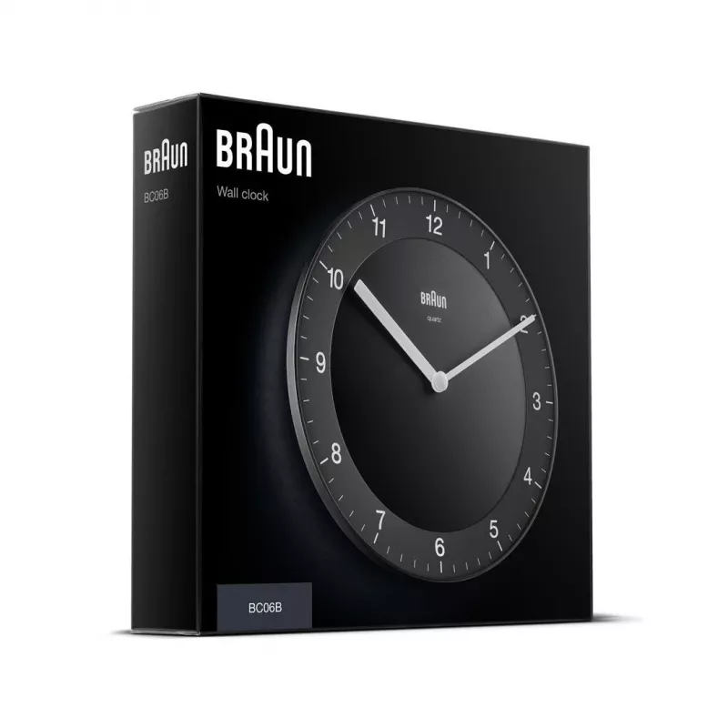Braun BC 06 B kvarcinis sieninis laikrodis analoginis juodas kvarcinis laikrodis apskritimas juodas
