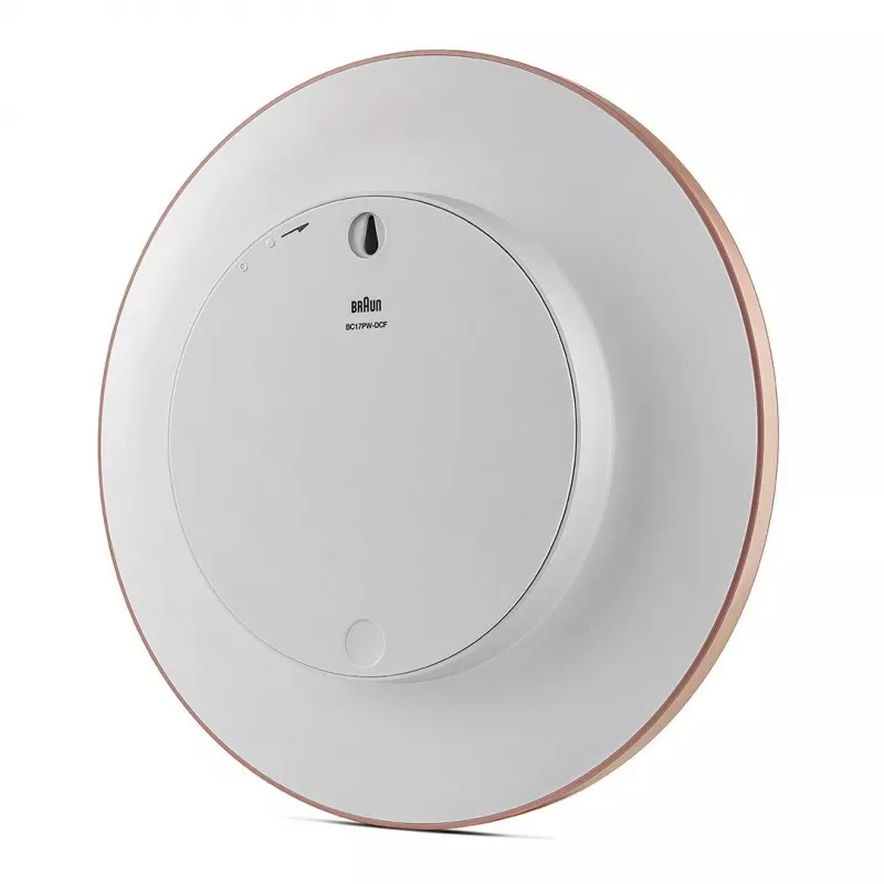 Sieninis laikrodis BRAUN BC 17 PW DCF — analoginis DCF radijo bangomis valdomas laikrodis, rožinės ir baltos spalvos