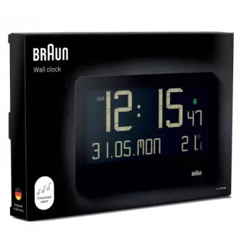 Sieninis laikrodis BRAUN BC14 Quartz modelis 67702, analoginis ekranas, maitinamas baterijomis