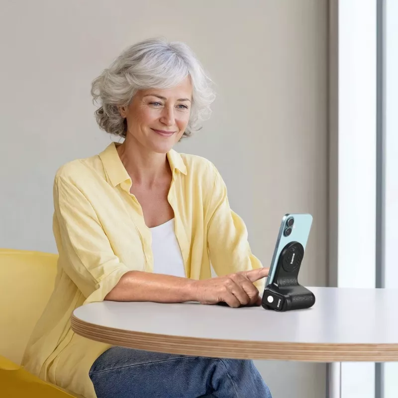 Grip HAMA MagGrip Grip — magnetinė išmaniojo telefono rankena, plastikinė, juoda, 130×50×100 mm