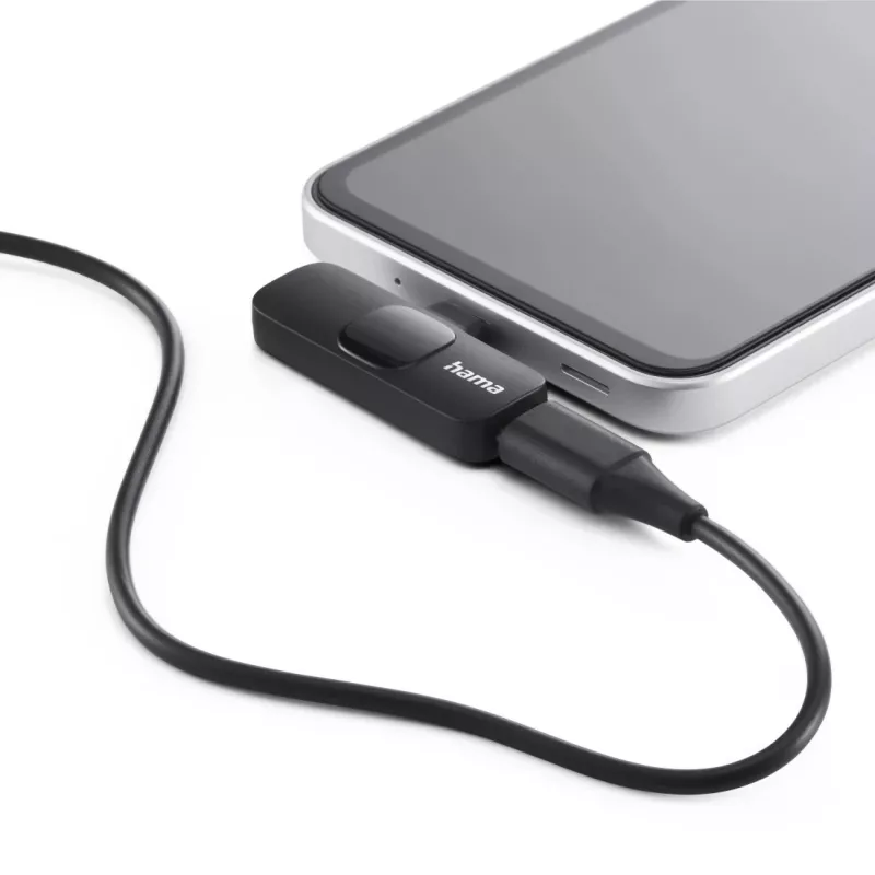 Hama Smart Wireless Juoda Lavalier/Lapel mikrofonas
