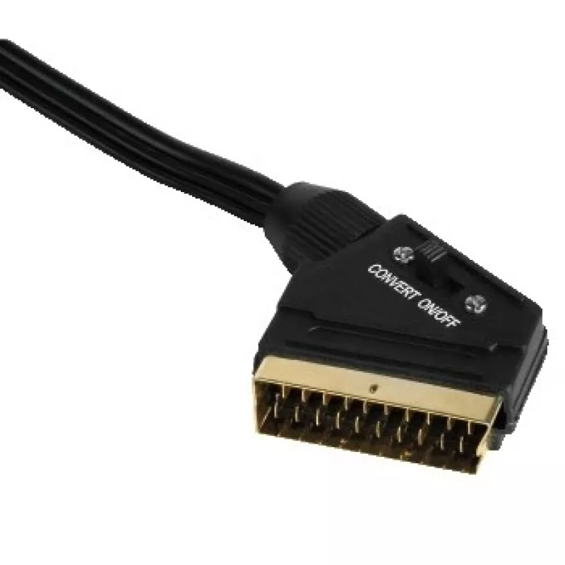 Hama Universal PC-TV Connection Cable, 5.0 m, 5 m, S-Video (4-pin) + 3.5mm, SCART (21-pin), Juoda