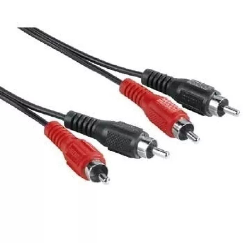 Hama 2 RCA kištukai – 2 RCA kištukai, 2,5 m garso kabelis 2 x RCA, juodas