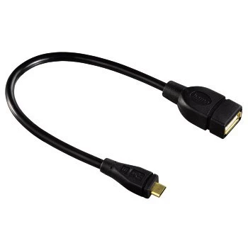 Hama USB 2.0 adapterio kabelis USB laidas 0,15 m USB A Micro-USB B Juoda