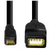 Hama USB 2.0 adapterio kabelis USB laidas 0,15 m USB A Micro-USB B Juoda