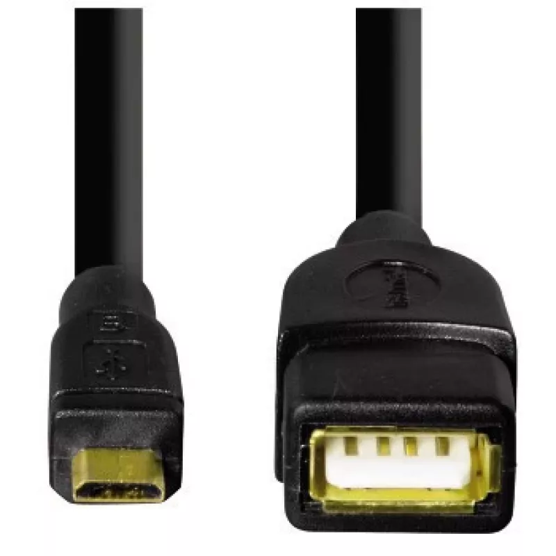 Hama USB 2.0 adapterio kabelis USB laidas 0,15 m USB A Micro-USB B Juoda