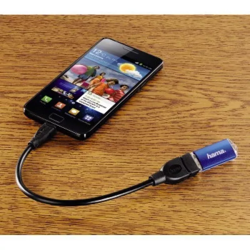 Hama USB 2.0 adapterio kabelis USB laidas 0,15 m USB A Micro-USB B Juoda