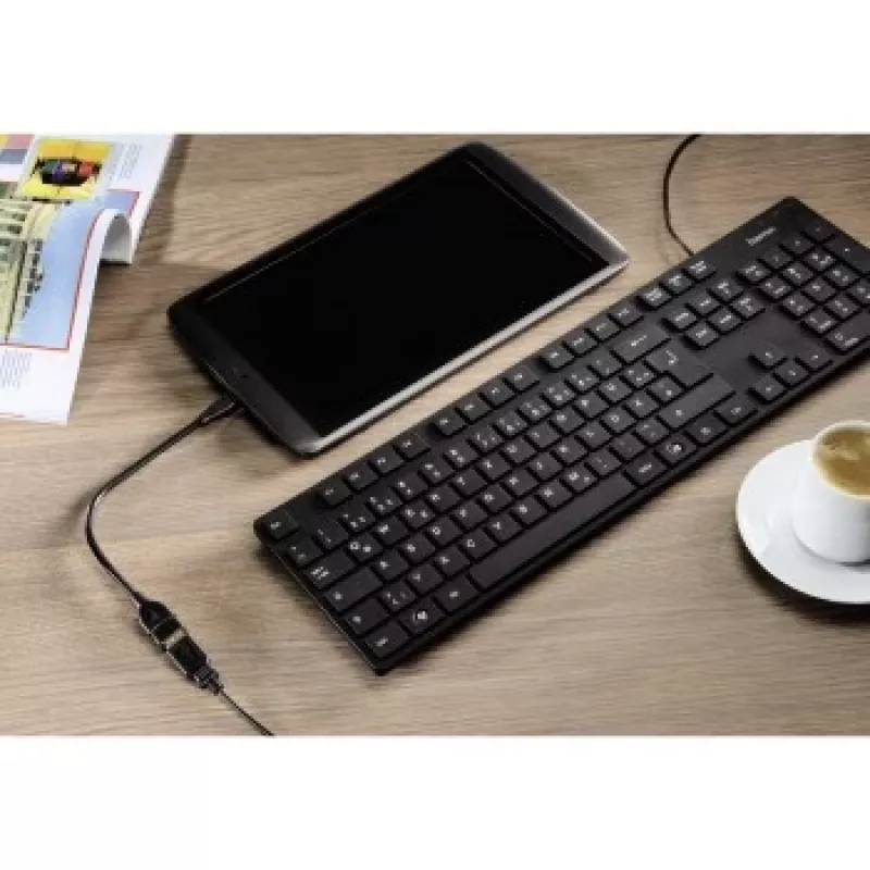 Hama USB 2.0 adapterio kabelis USB laidas 0,15 m USB A Micro-USB B Juoda