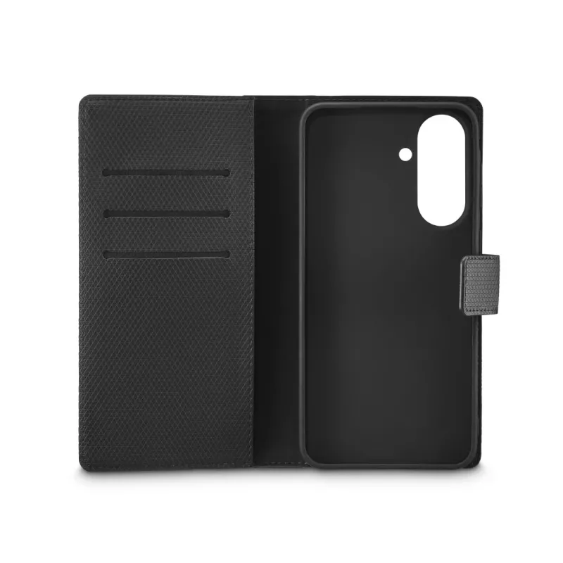 Mobiliojo telefono dėklas Juoda rock 00080293 — knygelinis dėklas piniginė Samsung Galaxy A57 5G, juodas, 1 vnt.