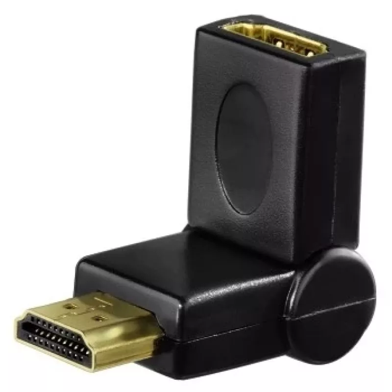 „Hama“ kompaktiškas adapteris HDMI kištukas – HDMI lizdas, pasukamas, juodas
