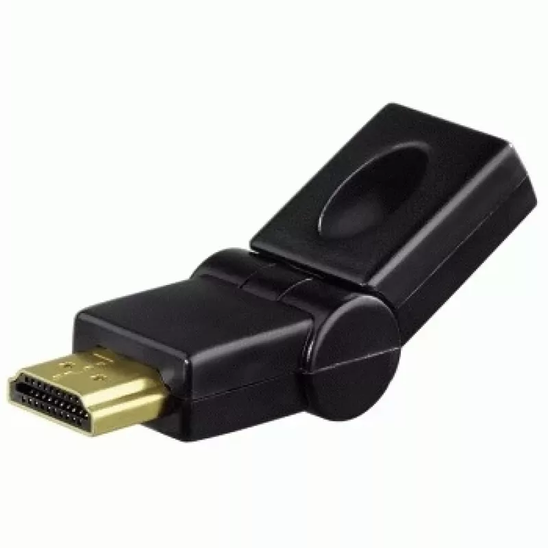 „Hama“ kompaktiškas adapteris HDMI kištukas – HDMI lizdas, pasukamas, juodas