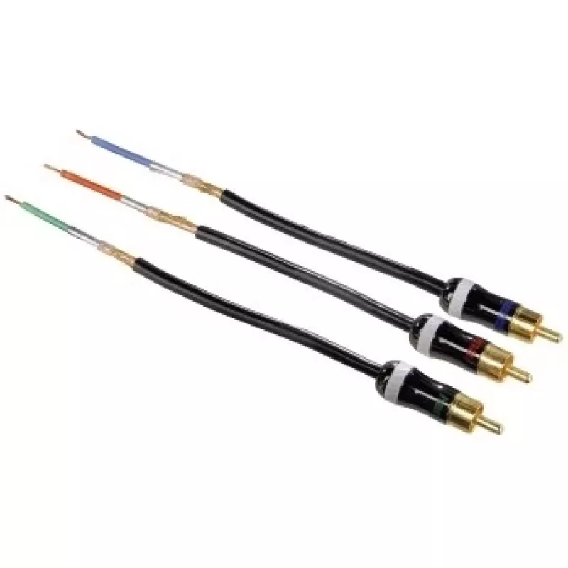 Hama ProClass YUV kabelis, 3 RCA - 3 RCA, metalinis, 1,5 m komponentinis (YPbPr) vaizdo kabelis 3 x RCA Juodas