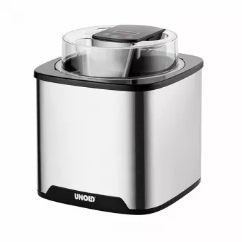 “Unold” ledų gaminimo aparatas “Gelato” 1,5 l, tradicinis ledų gaminimo aparatas, 1,5 l, 1 dubuo, juoda, nerūdijantis plienas, 30 min., LCD