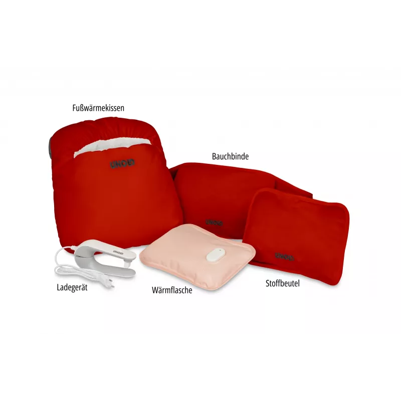 Unold Wärmi Premium rinkinys – elektrinis šildomasis buteliukas 86023 raudonas