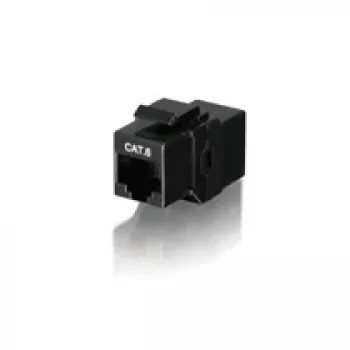 Equip Cat.6 neekranuotas „Keystone“ linijinis sujungiklis, juodas, auksas, 15 mm, 33 mm, 20 mm, 75 g