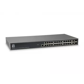 LevelOne TURING 26 prievadų L3 Lite valdomas gigabitinis komutatorius, 2 x SFP/RJ45 Combo